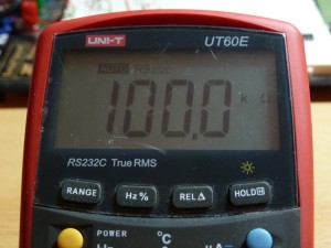 UT60E Resistance Measurement - 100k
